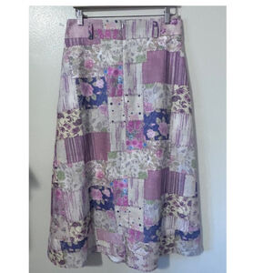 Vintage Floral Patchwork Skirt EU 40 US Medium 8-10 Summer Skirt Festival